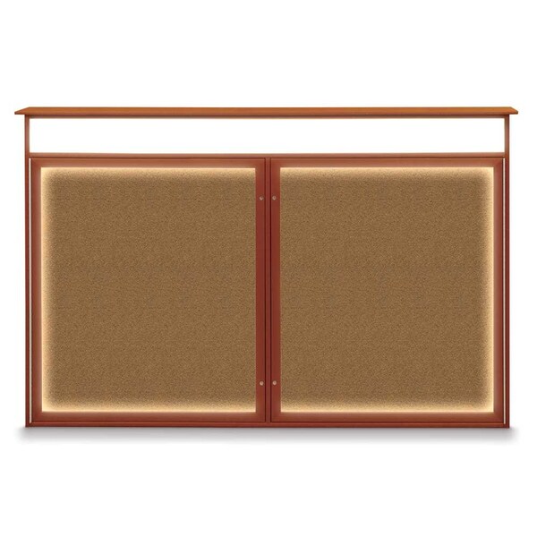 Sliding Door Wood Corkboard, 48"x36", Ligh